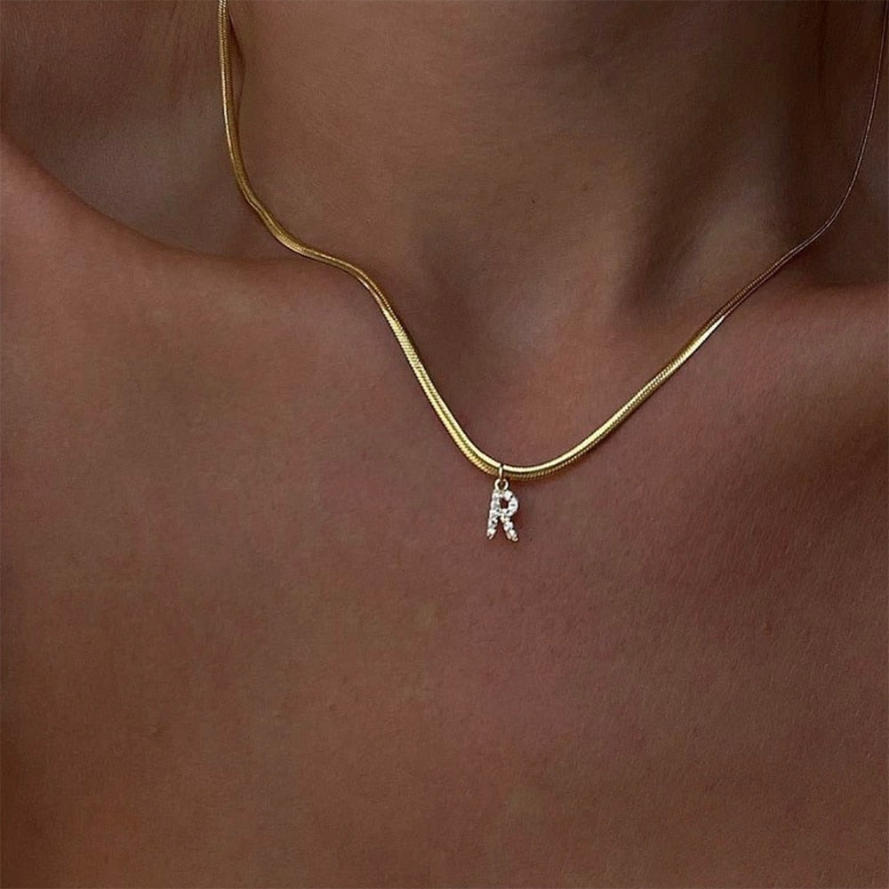 tiny personalised gold necklace 