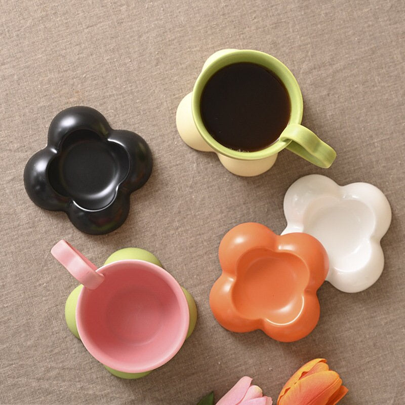 Flower Shape Coffee Cup & Saucer