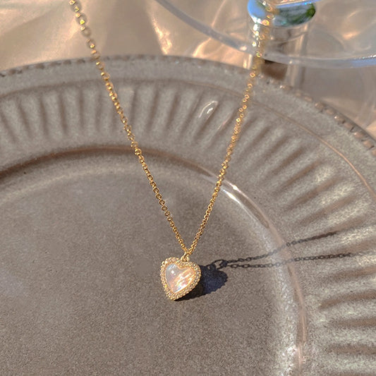 Fine 14K Gold Heart Shaped Opal Necklace