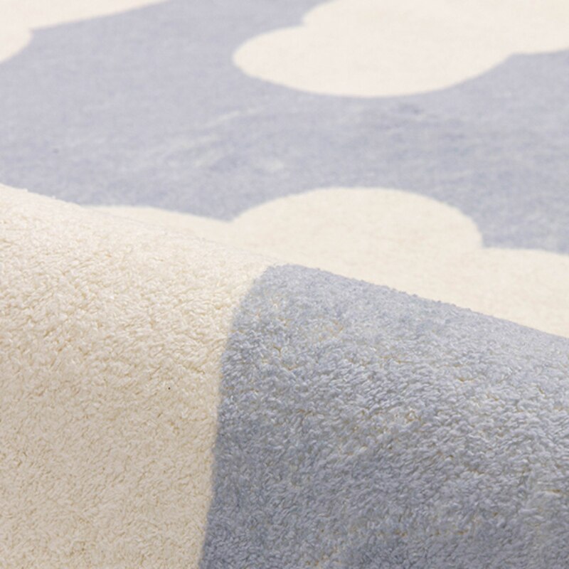 Abstract Print Rug - Checkerboard/Cloud Print