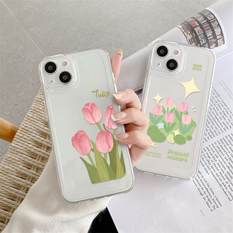 pink tulip iPhone case