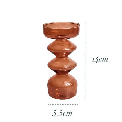 Brown Nordic Glass Vase & Candle Holder