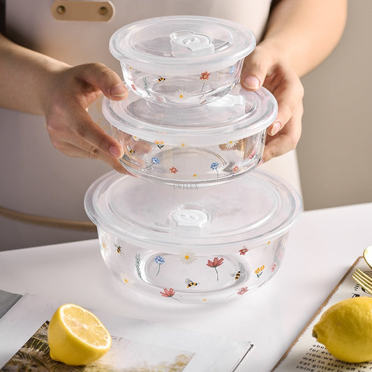 Ditsy Glass Tupperware Container