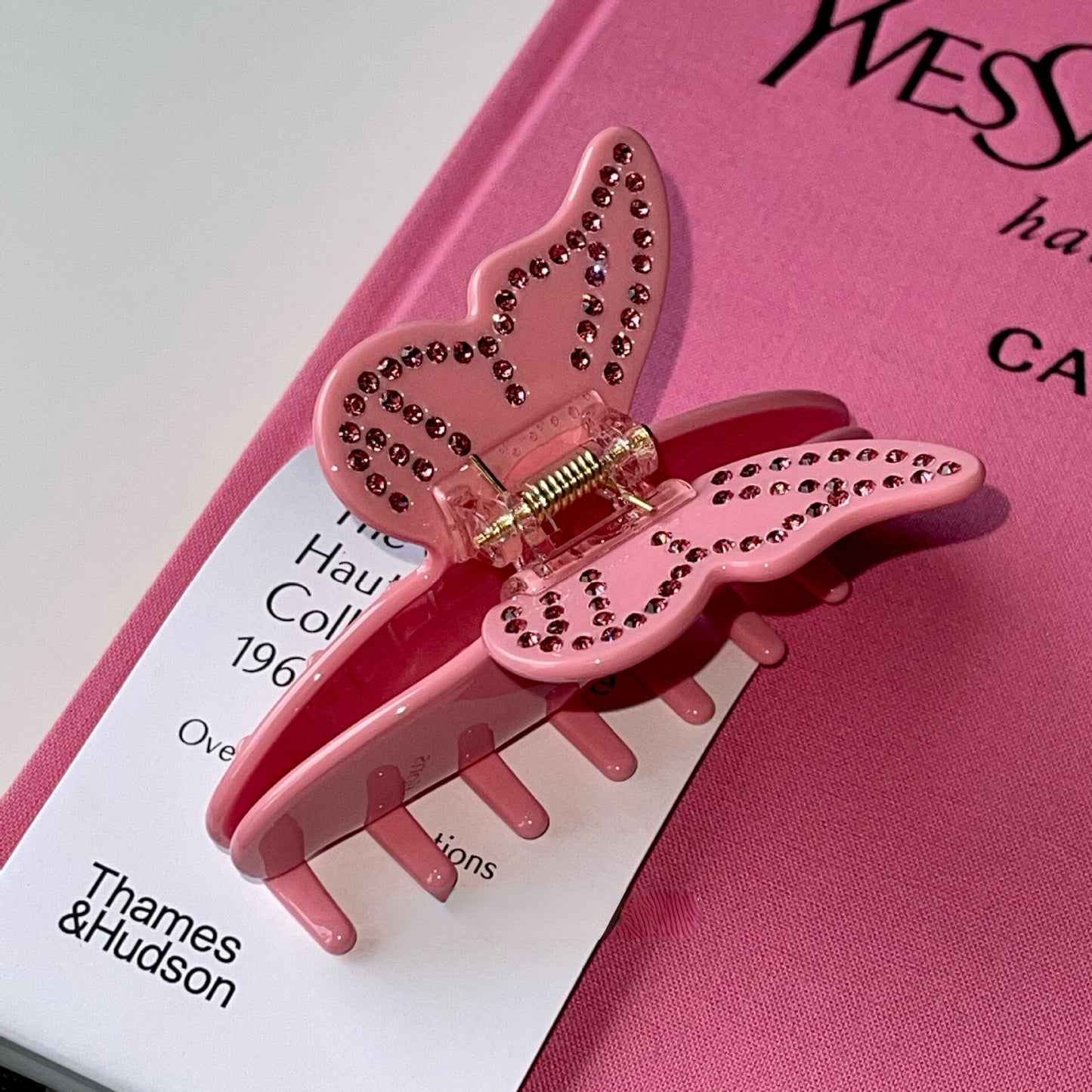 Rhinestone Butterfly Claw Clip