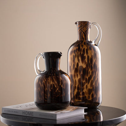 Tortoiseshell Glass Jug Vase