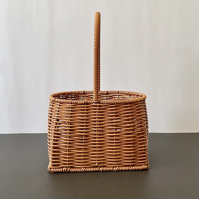 Vintage Woven Basket With Scarf
