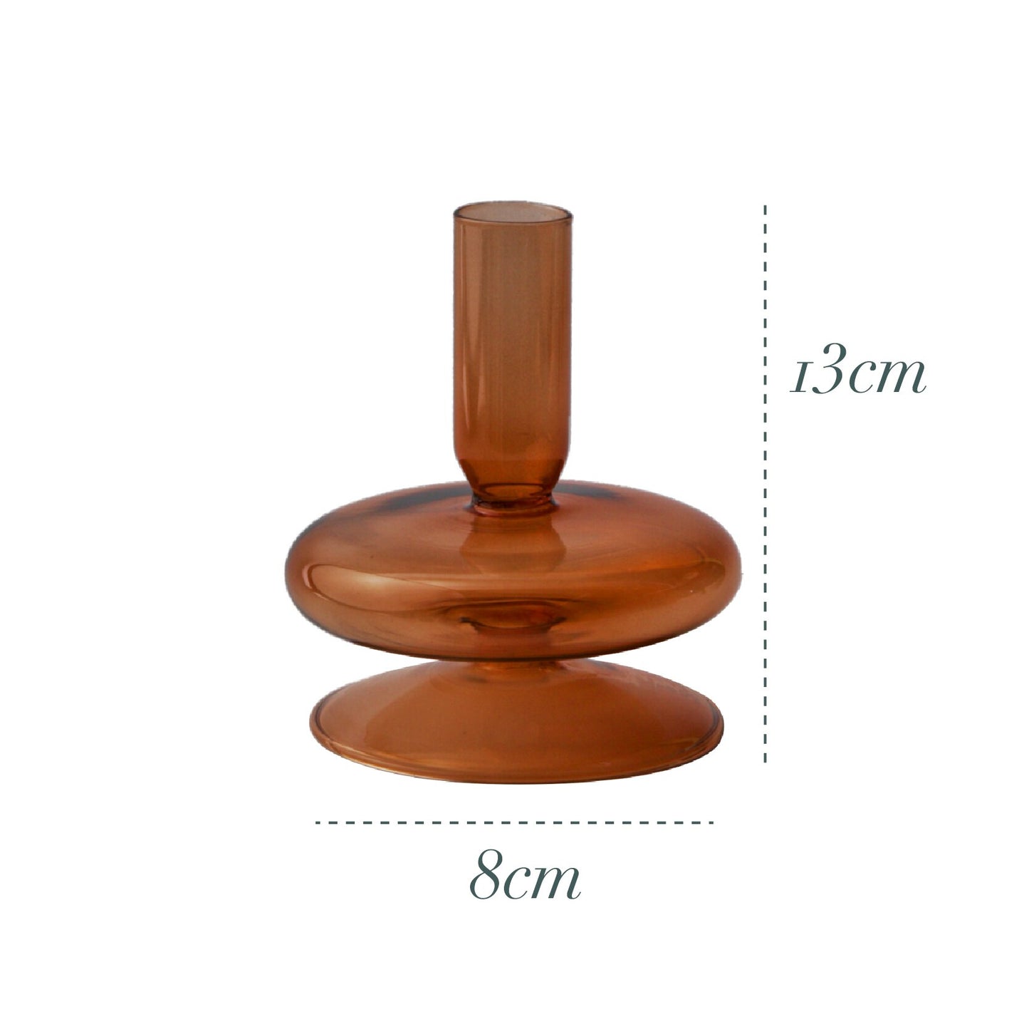 Brown Nordic Glass Vase & Candle Holder