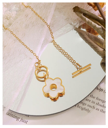 Gold & Pearl Clover Necklace