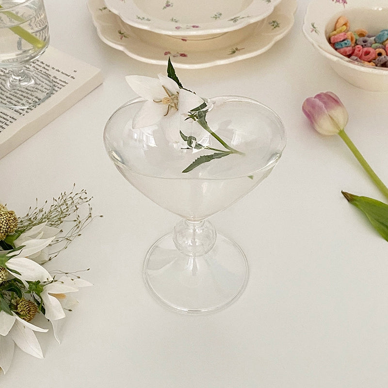 Heart Shape Clear Glass Vase