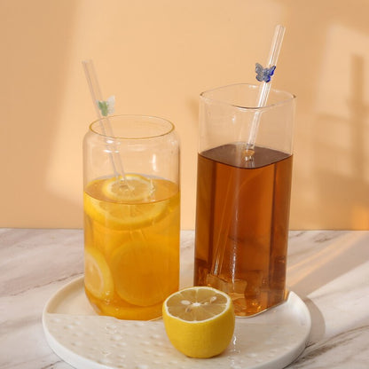 Glass Butterfly Birthday Straws