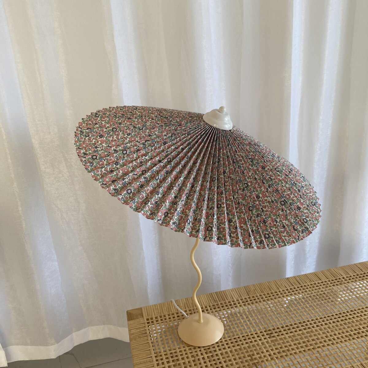 Pleated Umbrella Table Lamp