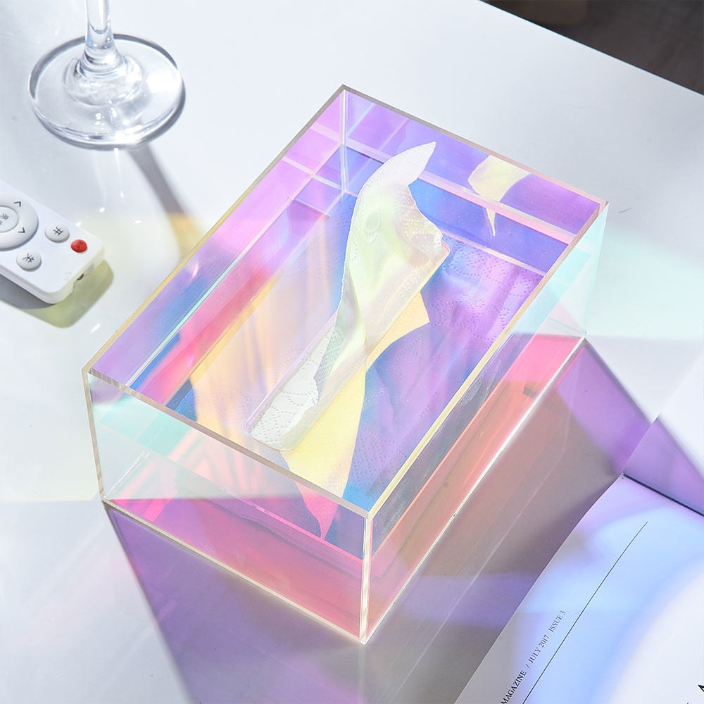 iridescent tissue box 
