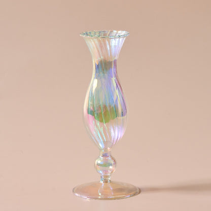 Iridescent Glass Vase & Candle Holders