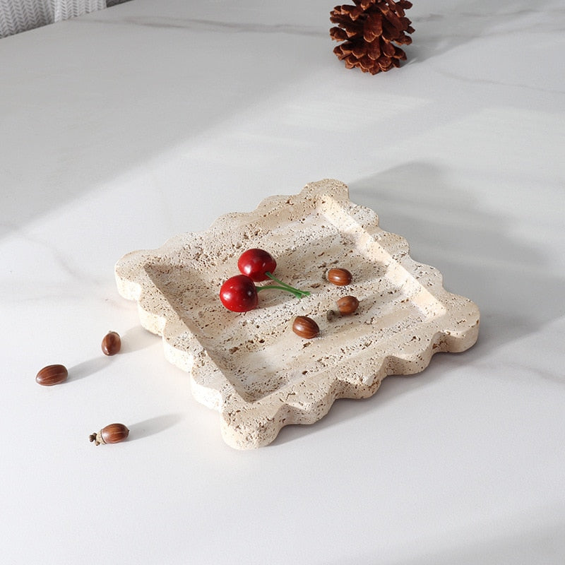 Handmade Marble Stone Scalloped Dish