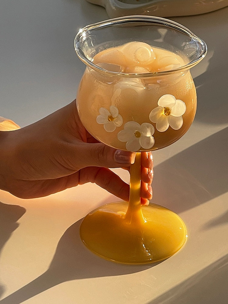 Handmade 3D Flower Glass