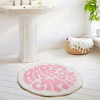 Pink Girls Don't Cry Heart Bath Mat