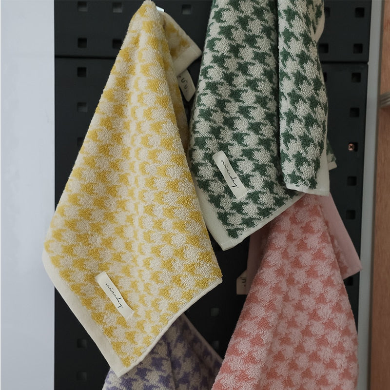 Houndstooth Pastel Cotton Towel