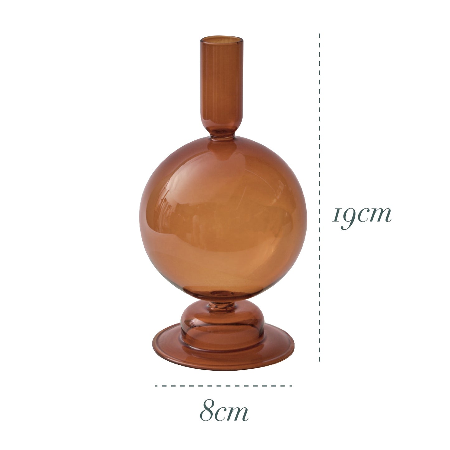 Brown Nordic Glass Vase & Candle Holder