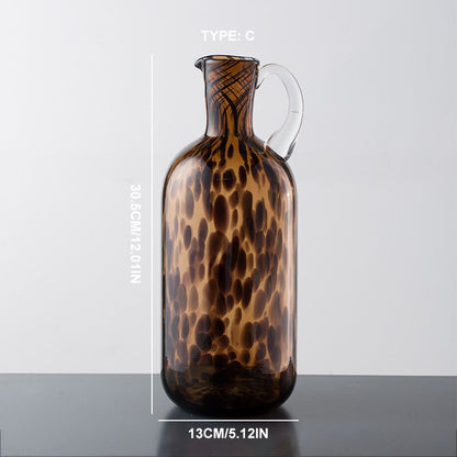 Tortoiseshell Glass Jug Vase