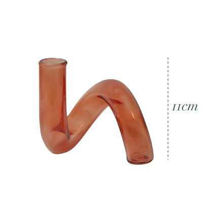 Brown Nordic Glass Vase & Candle Holder