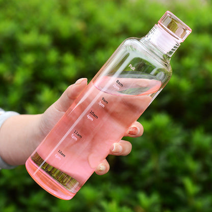 Time Scale Glass Water Bottle - All Colours