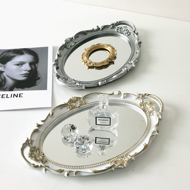 Vintage Style Mirrored Jewellery Tray