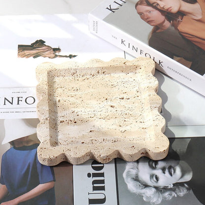 Handmade Marble Stone Scalloped Dish