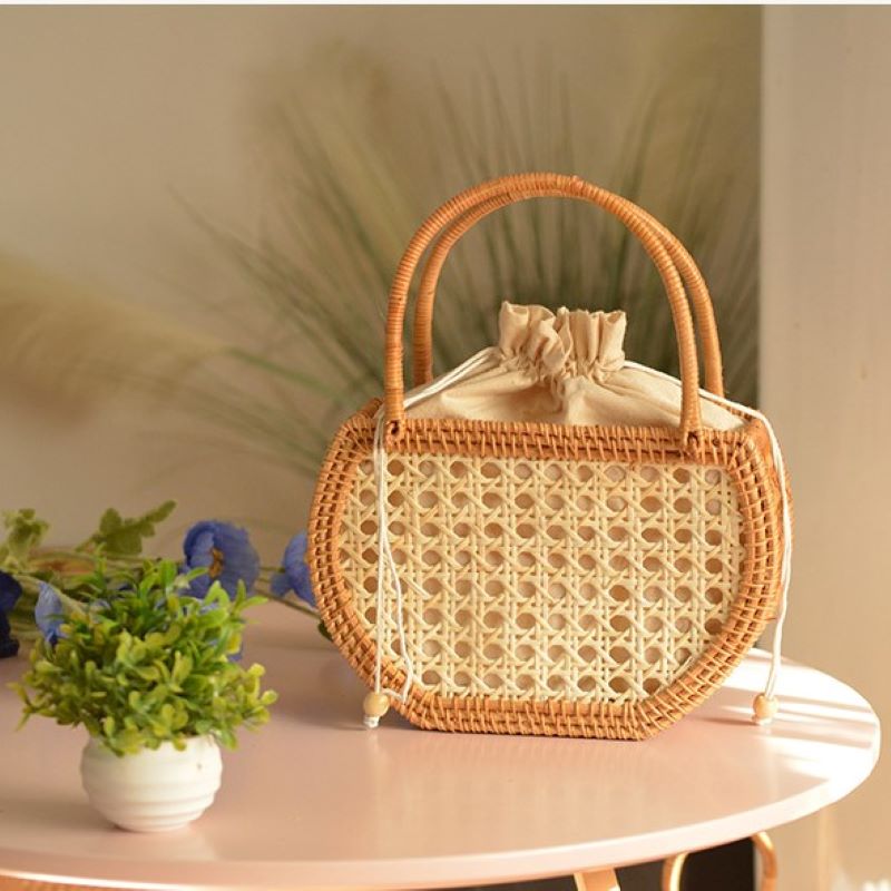 Handmade Rattan Handbag Basket