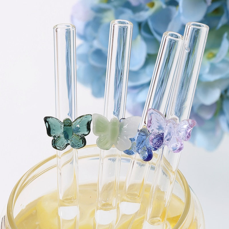 Glass Butterfly Birthday Straws - CreativeFemininity