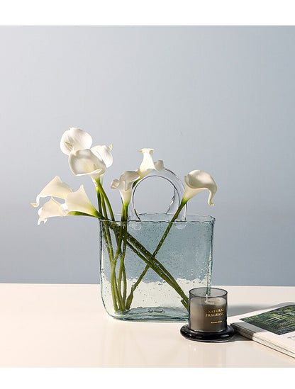 Glass Tote Bag Vase