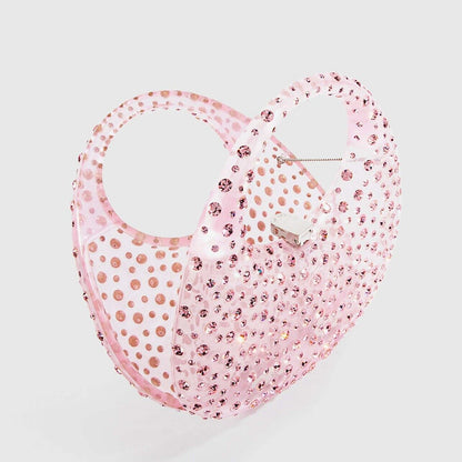 Mini Acrylic Diamanté Handbag - Pink/Clear/Black