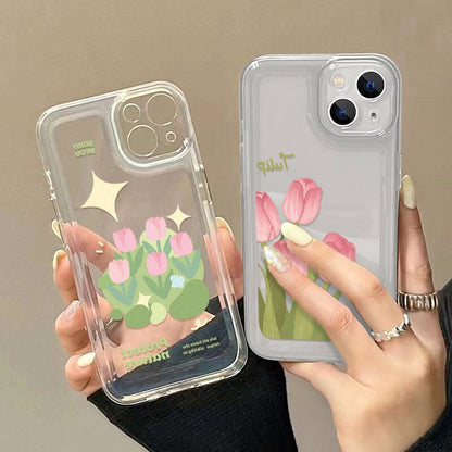 Pink Tulip Flower iPhone Case