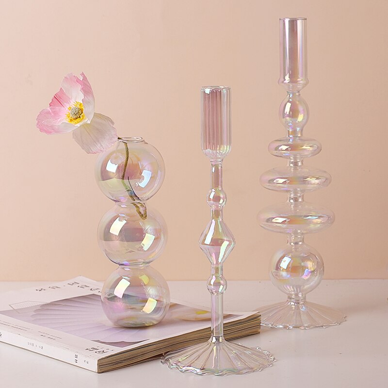 Iridescent Nordic Vase & Candle Holder
