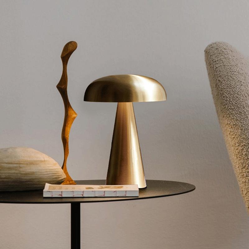 gold brass mushroom shape lamp