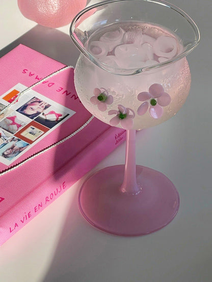 pink girly cocktail glass