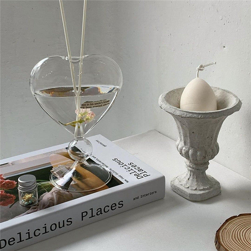 Heart Shape Clear Glass Vase
