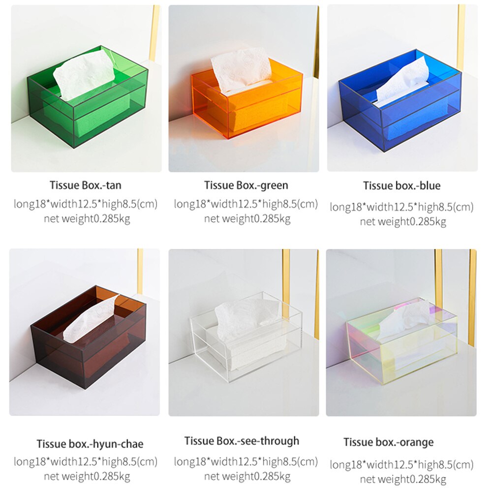 Minimalist Nordic Acrylic Tissue Box - All Colours