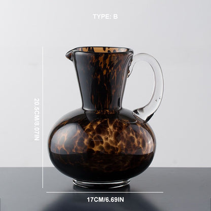 Tortoiseshell Glass Jug Vase