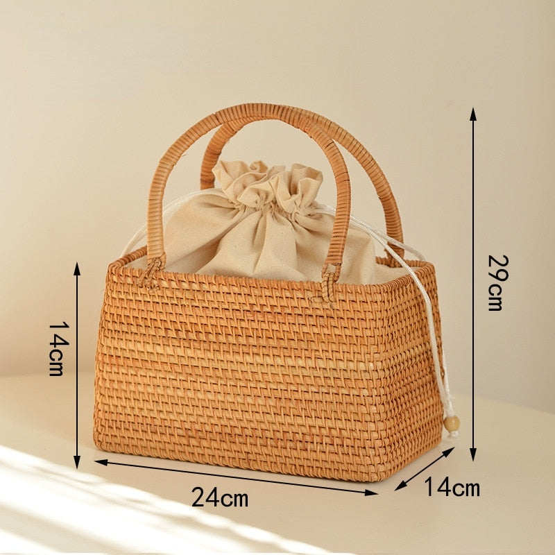 Handmade Rattan Handbag Basket