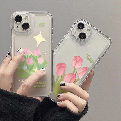 Pink Tulip Flower iPhone Case