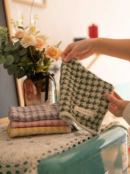 Houndstooth Pastel Cotton Towel