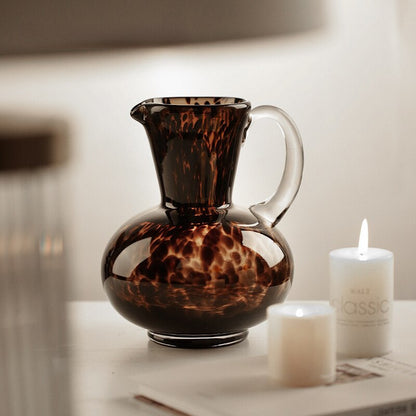 Tortoiseshell Glass Jug Vase