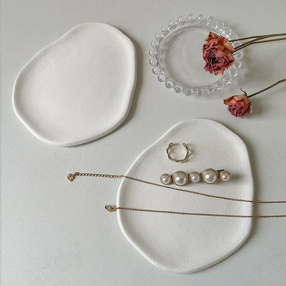 White Wavy Shape Jewellery Tray