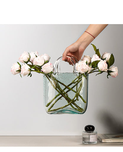Glass Tote Bag Vase