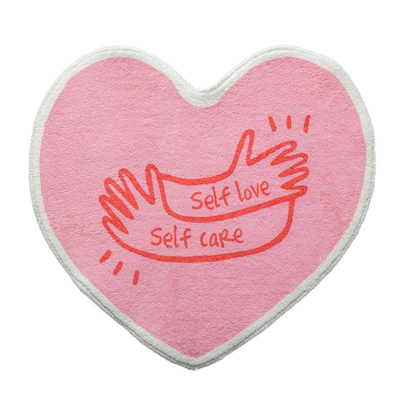 Pink Girls Don't Cry Heart Bath Mat