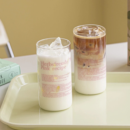 Kawaii Recipe Letter Drinking Glass