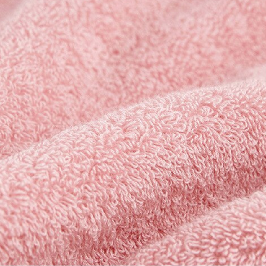 pink cotton towel with embroidery