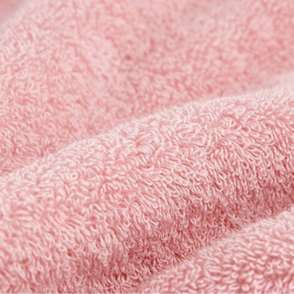 pink cotton towel with embroidery