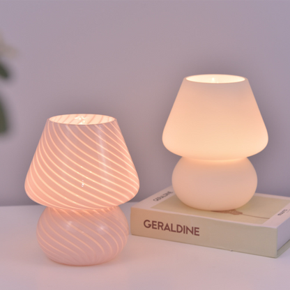 Pink mushroom Murano lamp