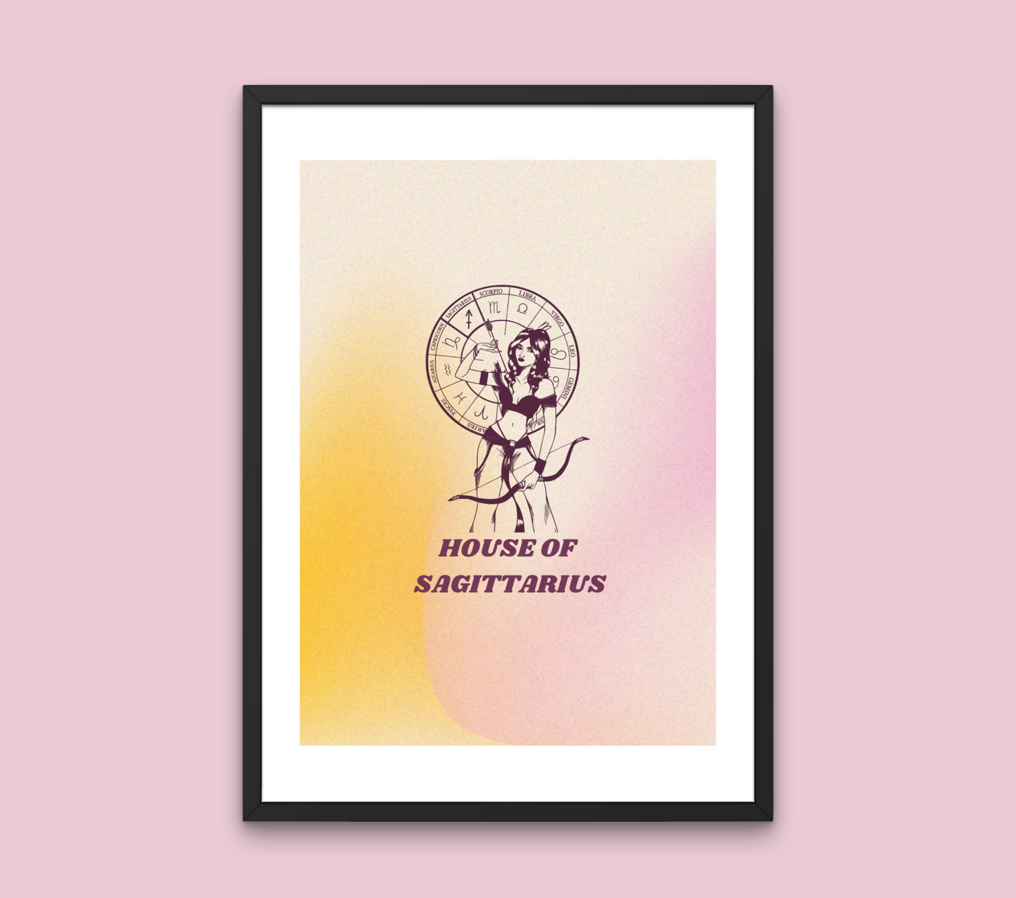 House Of Sagittarius Zodiac Wall Art Print